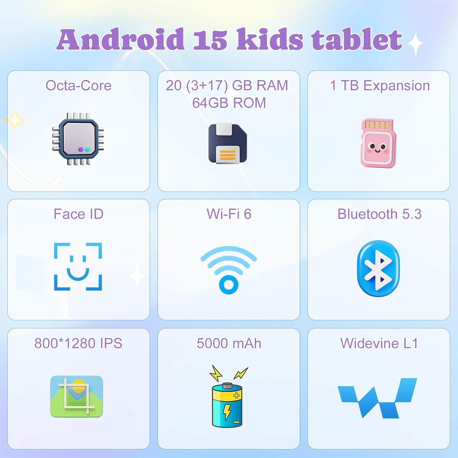 Kindertablet 10" Paars | Anti-val, Standaard, 32GB | 34% Korting
