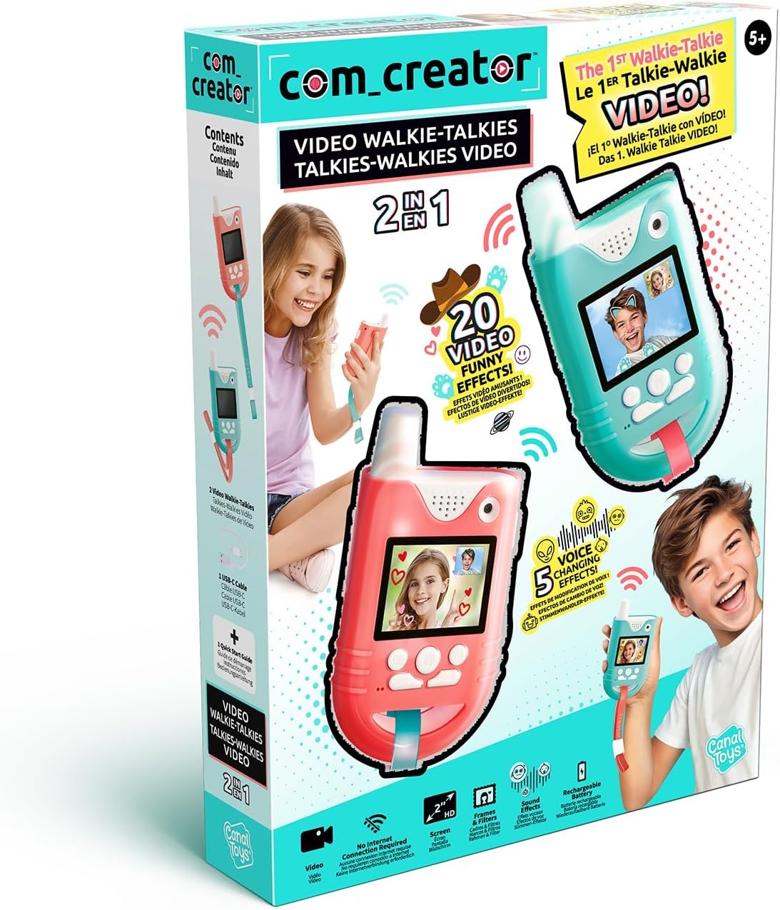 Video Walkietalkies voor Kinderen: 100m Bereik, 6 Spellen, Vanaf 5 Jaar (34% Korting)