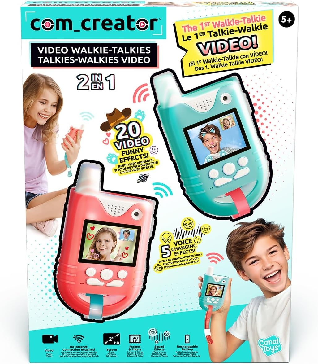 Video Walkietalkies Kinderen v.a. 5jr: Camera, 300m Bereik & 6 Spellen (34% KORTING)