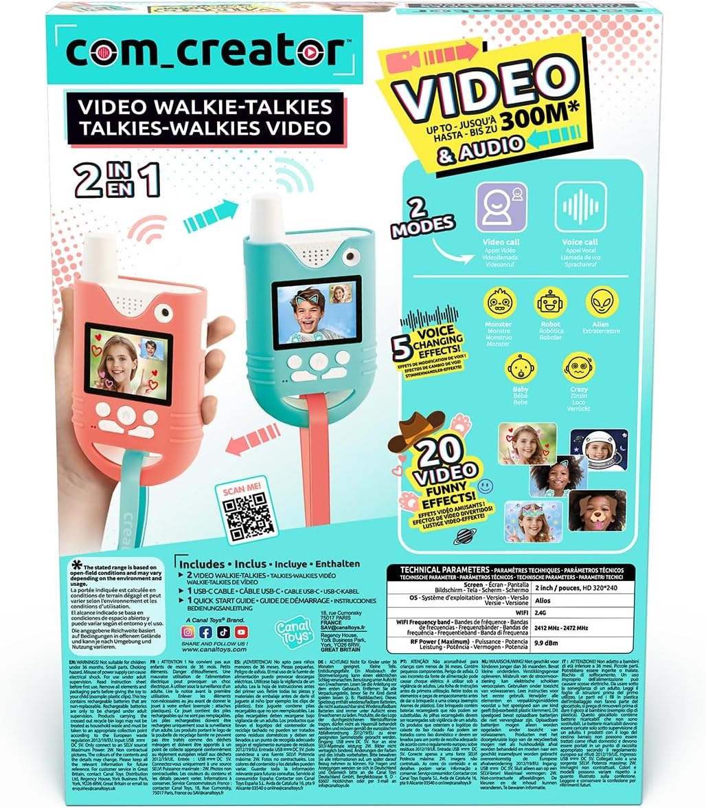 Video Walkietalkies met Camera - 300m Audio/100m Video - 6 Spellen - 34% Korting