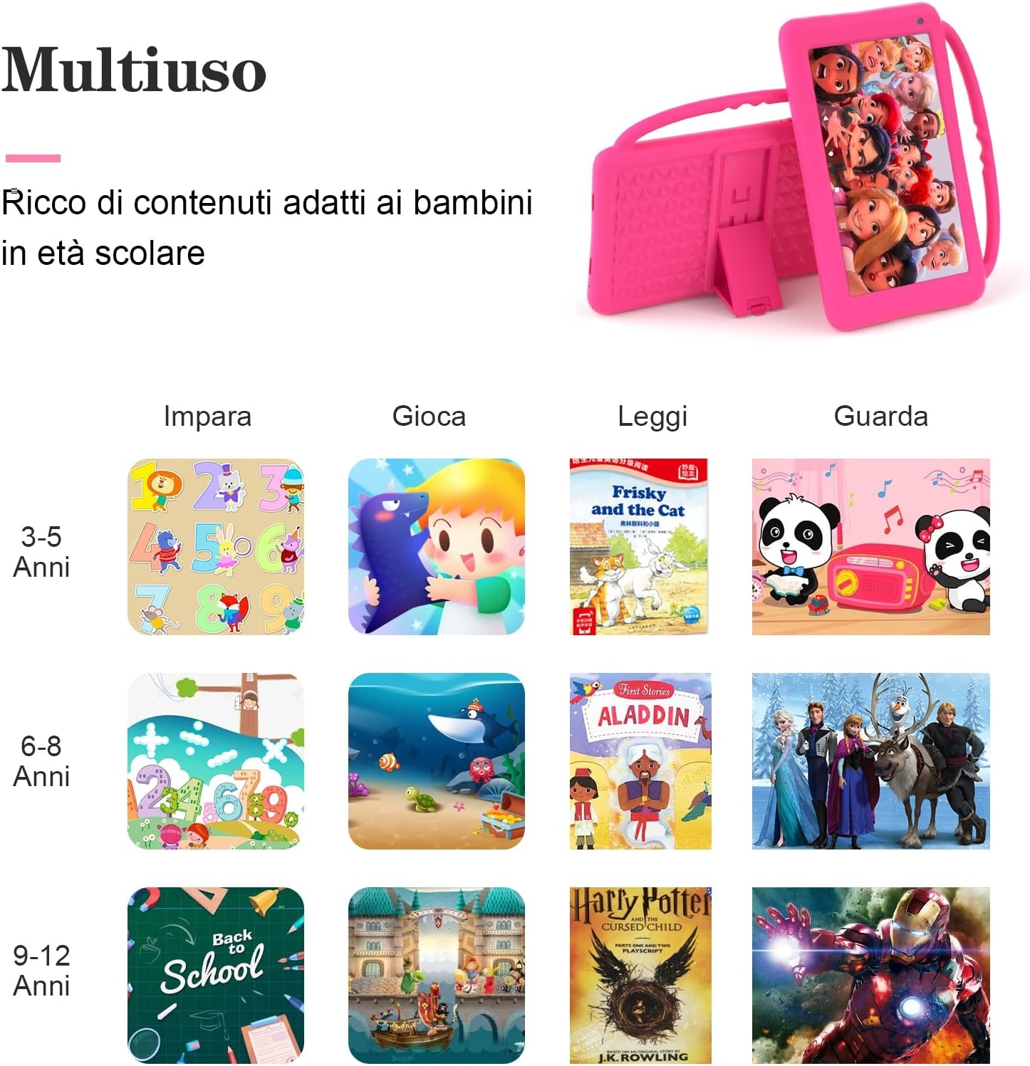 Kindertablet 7" Android 10 Roze - 34% Korting