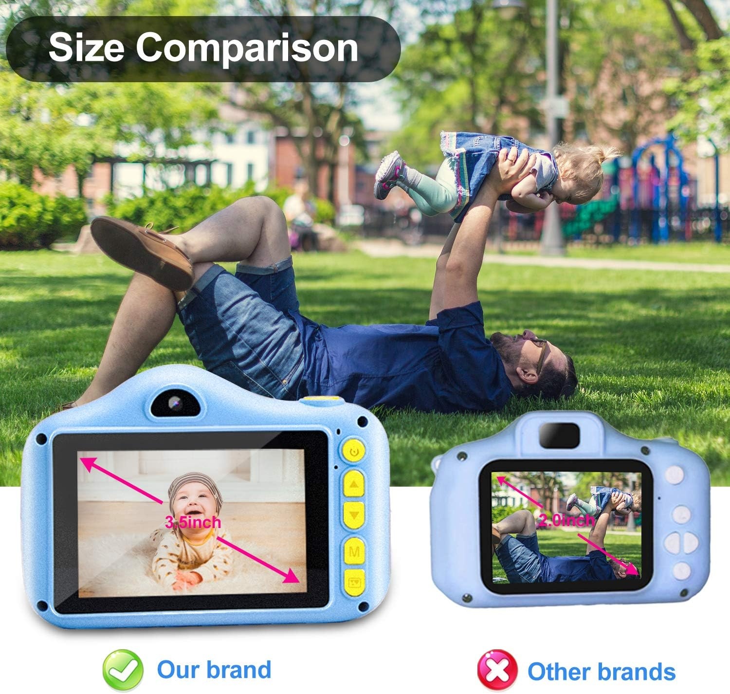 Digitale Kindercamera Blauw | 3,5" HD 12MP | 33% Korting