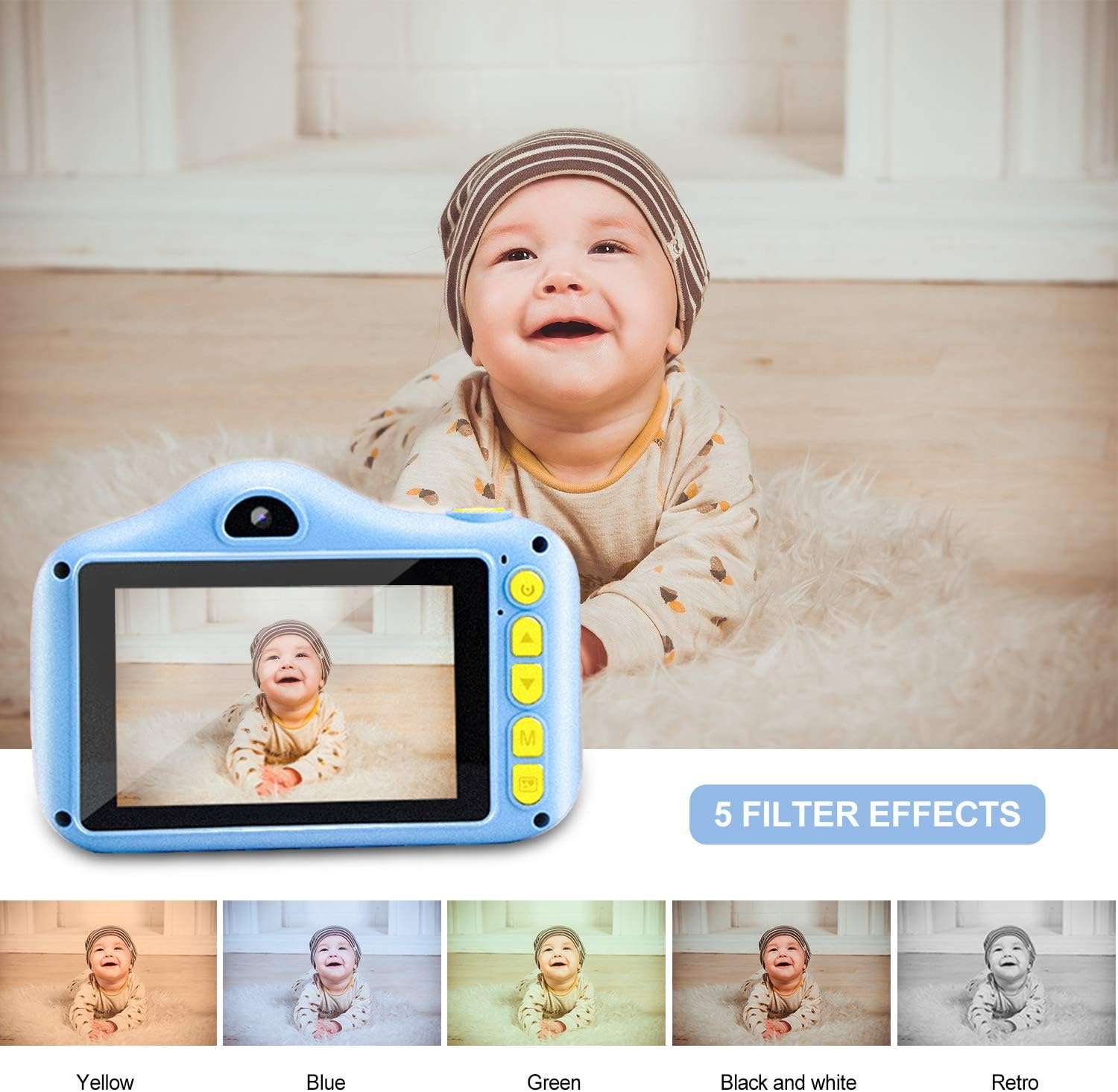 Digitale Kindercamera Blauw | 3,5" HD 12MP | 33% Korting