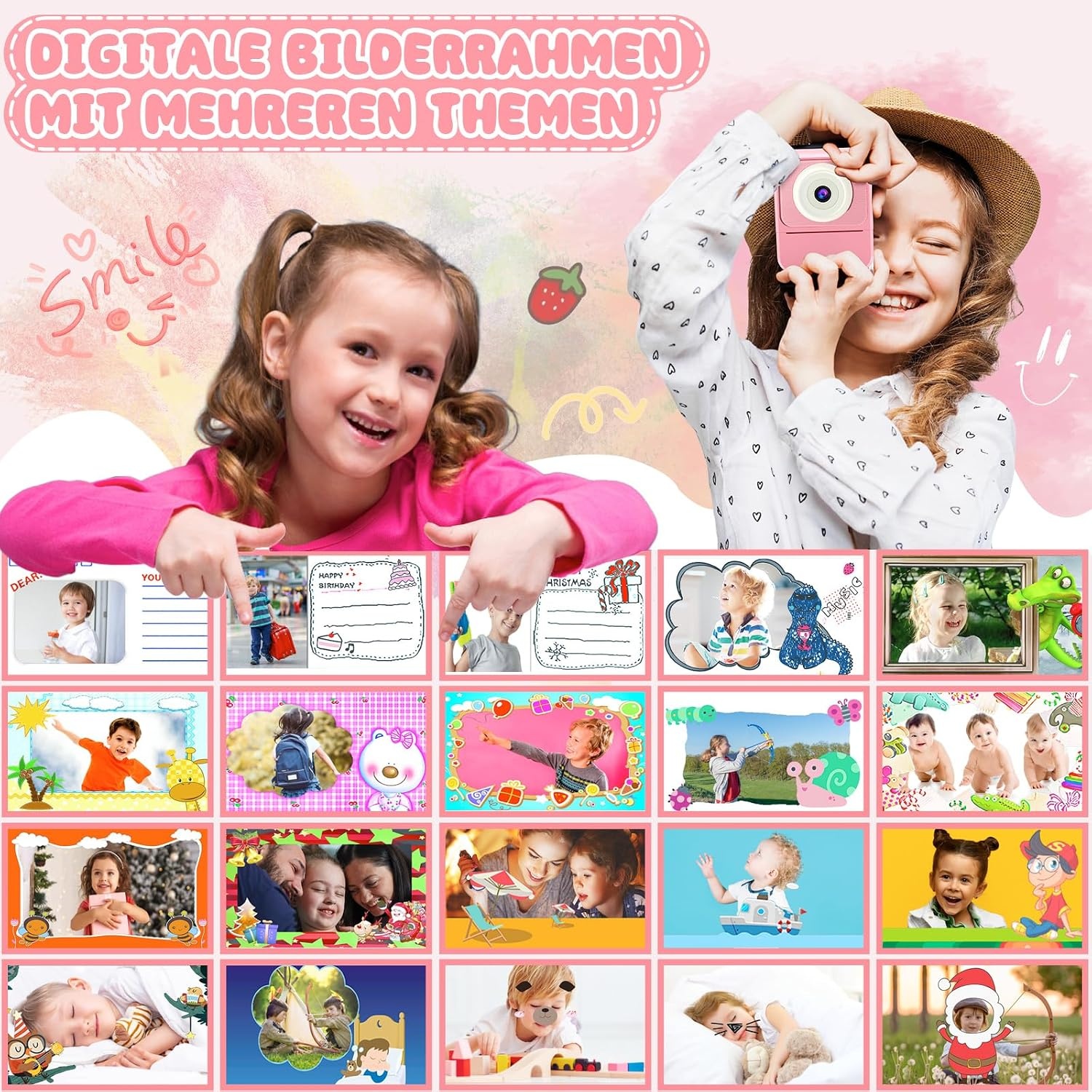 Kinder Instant Camera met 32GB, Printpapier & Kleurpotloden