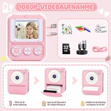 Kinder Instant Camera met 32GB, Printpapier & Kleurpotloden