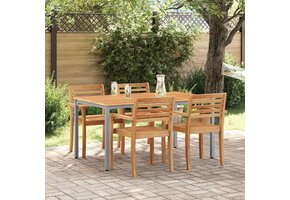 vidaXL Buitentafel Acaciahout & Staal 150x90cm - 35% Korting