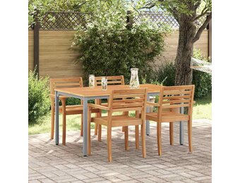 vidaXL Buitentafel Acaciahout & Staal 150x90cm - 35% Korting