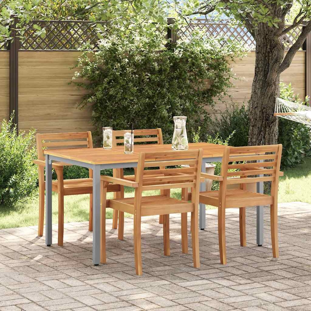 vidaXL Buitentafel Acaciahout & Staal 150x90cm - 35% Korting