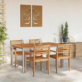 vidaXL Buitentafel Acaciahout & Staal 150x90cm - 35% Korting