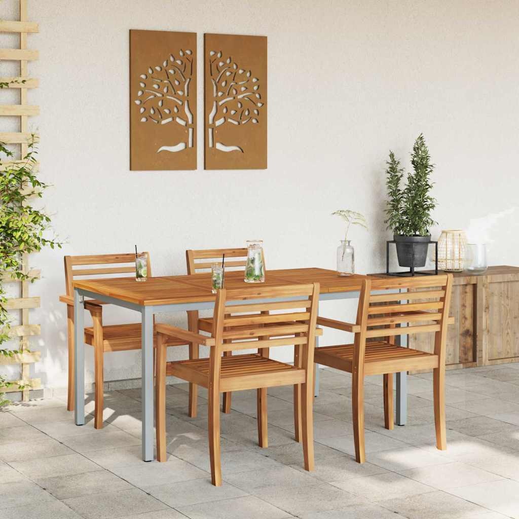 vidaXL Buitentafel Acaciahout & Staal 150x90cm - 35% Korting