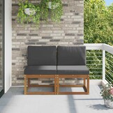 vidaXL Buiten Midden Sofa: Massief Acaciahout met 30% Korting