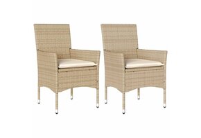 VidaXL Tuinstoelen 2 st met kussens, 35% korting