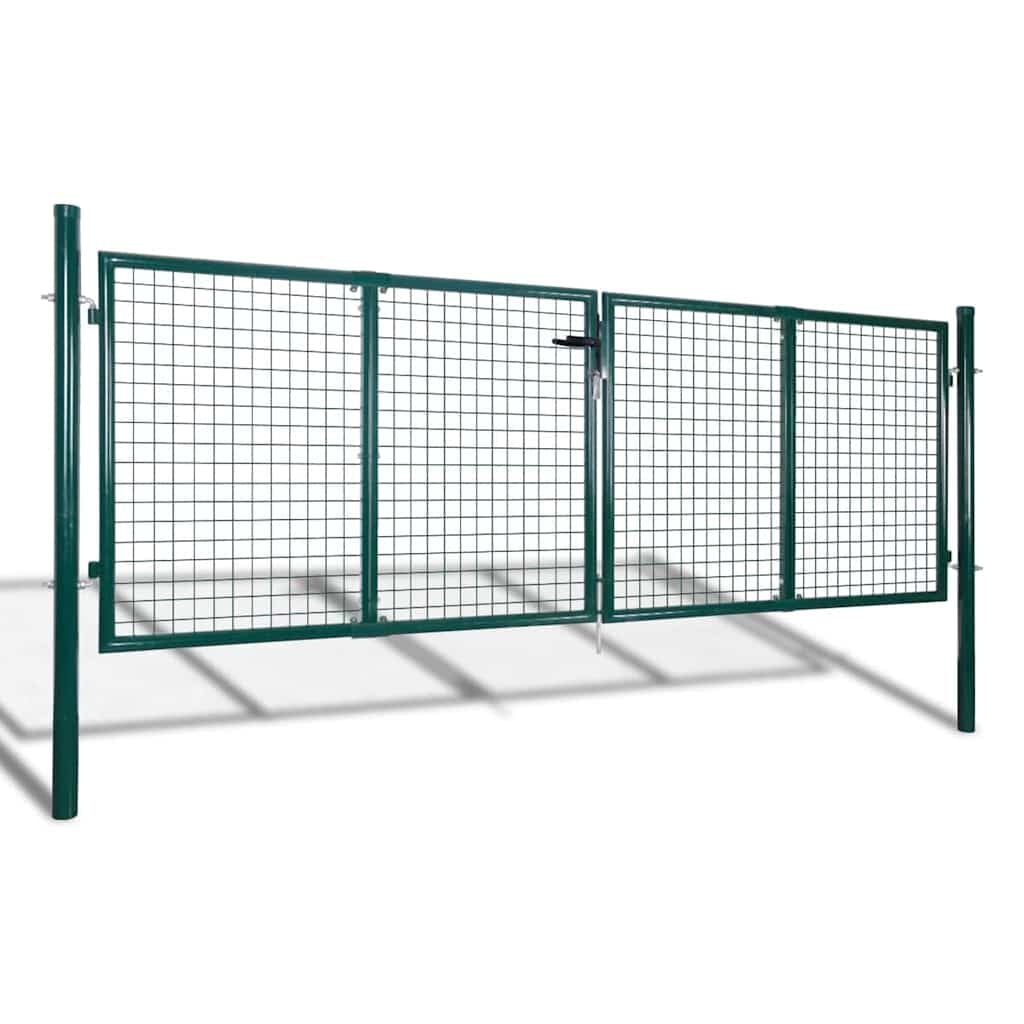 vidaXL Poort Staal Groen 306x150 cm - 35% Korting
