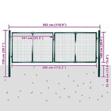 vidaXL Poort Staal Groen 306x150 cm - 35% Korting
