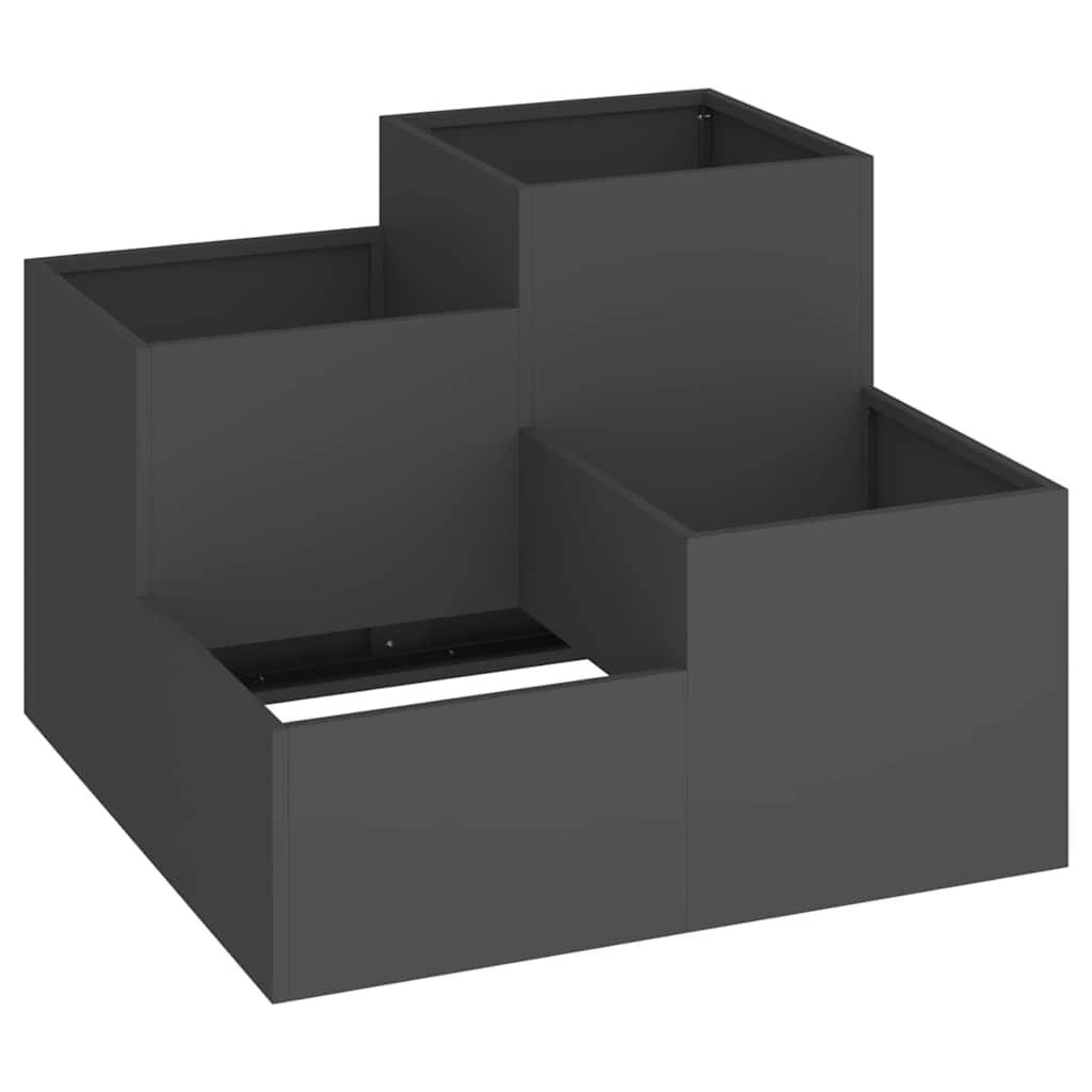 VidaXL Stalen Plantenbak Zwart - 100x100x60 cm - 35% Korting