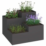VidaXL Stalen Plantenbak Zwart - 100x100x60 cm - 35% Korting