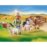 PLAYMOBIL Country 71444 Jonge herder met schapen, met een border collie, haartrimmer en strostrip, leuk fantasierijk rollenspel, duurzaam speelgoed voor kinderen vanaf 4 jaar