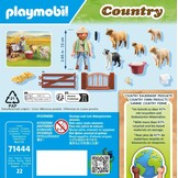 PLAYMOBIL Country 71444 Jonge herder met schapen, met een border collie, haartrimmer en strostrip, leuk fantasierijk rollenspel, duurzaam speelgoed voor kinderen vanaf 4 jaar