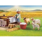 PLAYMOBIL Country 71444 Jonge herder met schapen, met een border collie, haartrimmer en strostrip, leuk fantasierijk rollenspel, duurzaam speelgoed voor kinderen vanaf 4 jaar