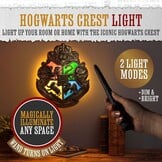 Harry potter - blason de poudlard - lampe avec baguettes de contrôle