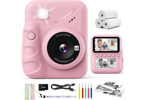 Digitale Kindercamera met Direct Print & 32GB | 46% Korting | Roze