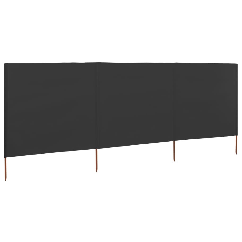 vidaXL Windscherm 3-panelen 400x160 cm stof antraciet