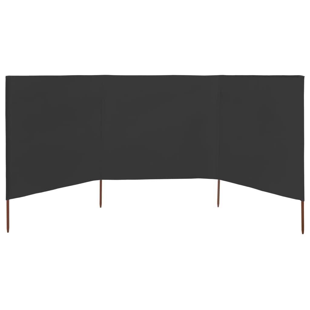 vidaXL Windscherm 3-panelen 400x160 cm stof antraciet