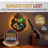 Harry potter - blason de poudlard - lampe avec baguettes de contrôle