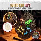 Harry potter - blason de poudlard - lampe avec baguettes de contrôle