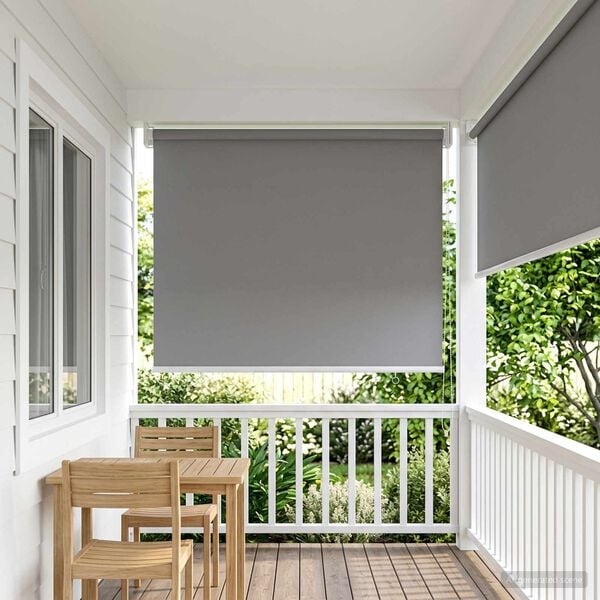 vidaXL Buitenrolgordijn UV-bescherming Lichtgrijs 100 x 230 cm (B x H)