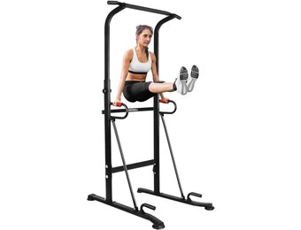 ONETWOFIT Power Tower Adjustable Height Pull Up & Dip Station Multi-Function Home Strength Training Fitness Workout Station OT130