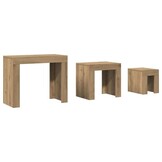 VidaXL 3-delige Tafeltjesset Bewerkt Hout Artisanaal Eiken (34% korting)