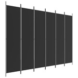 Kamerscherm met 6 Panelen - 300x220 cm Stof Zwart - 41% Korting