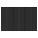 Kamerscherm met 6 Panelen - 300x220 cm Stof Zwart - 41% Korting