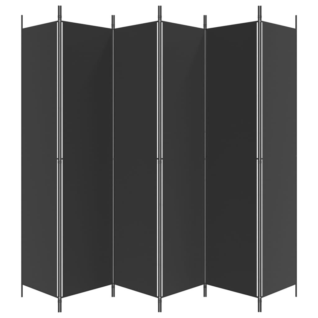 vidaXL Kamerscherm met 6 panelen 300x220 cm stof zwart