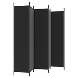 Kamerscherm met 6 Panelen - 300x220 cm Stof Zwart - 41% Korting
