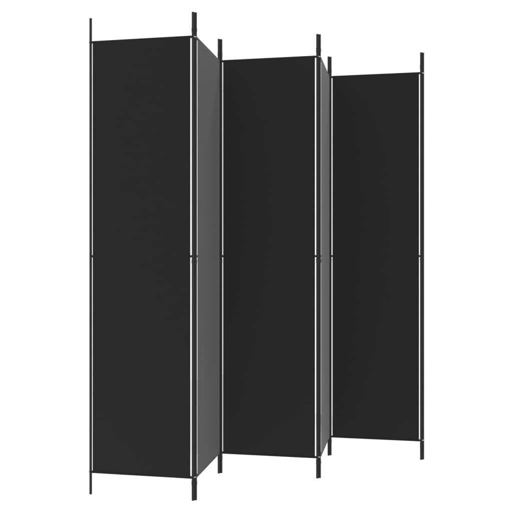 vidaXL Kamerscherm met 6 panelen 300x220 cm stof zwart