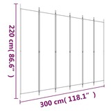 vidaXL Kamerscherm met 6 panelen 300x220 cm stof zwart