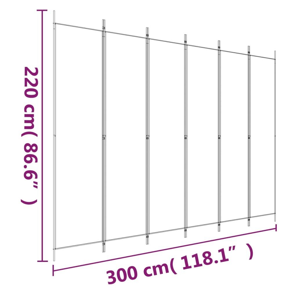 vidaXL Kamerscherm met 6 panelen 300x220 cm stof zwart