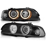 Koplampen dual halo rims BMW E39 09 95-06 03 ANGEL EYES H7/H7 ZWART