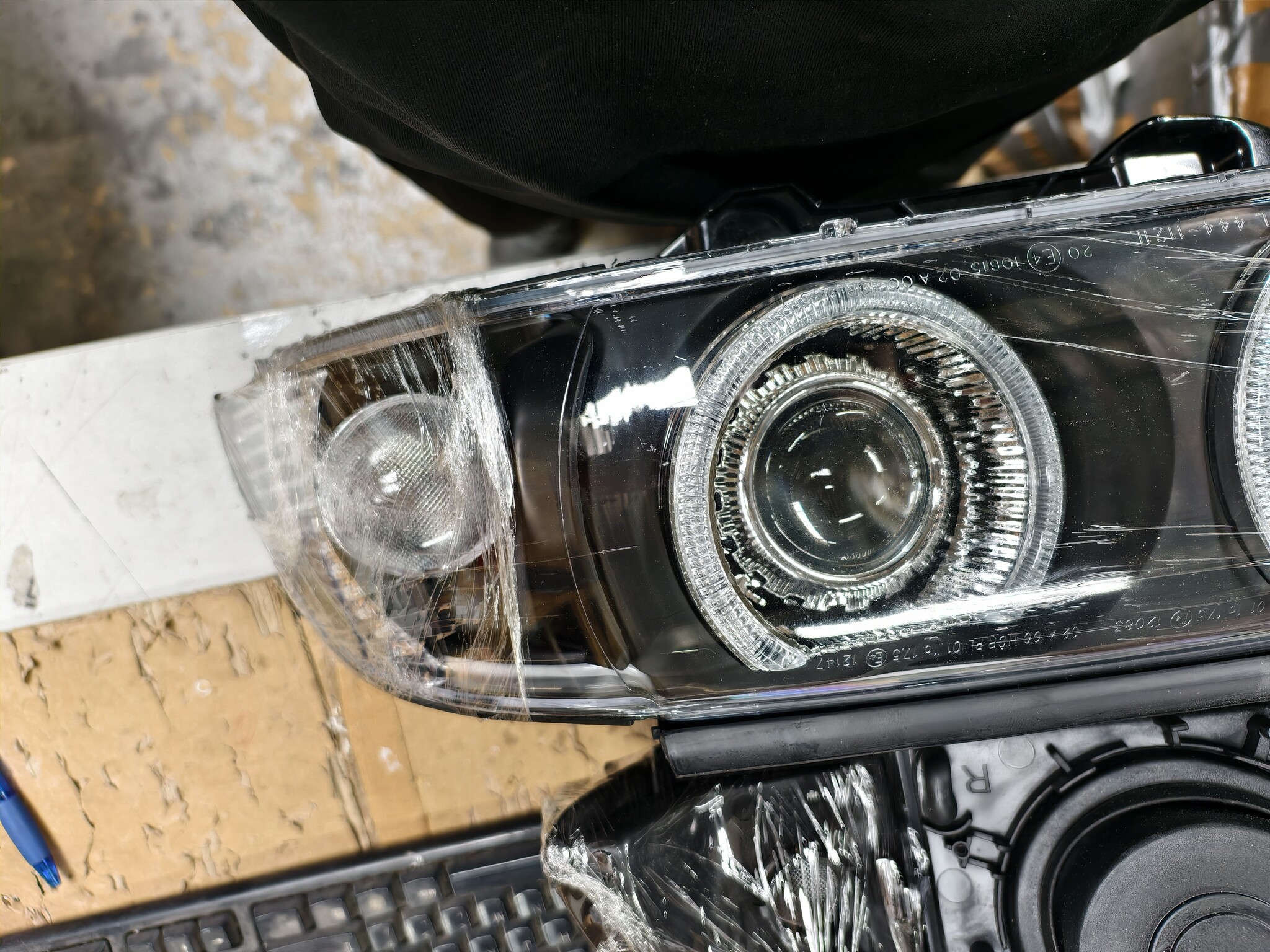 Koplampen dual halo rims BMW E39 09 95-06 03 ANGEL EYES H7/H7 ZWART