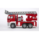 bruder 02771 - MAN TGA brandweerwagen met draailadder | Met waterfunctie en licht- en geluidsmodule, brandweerwagen, hulpverleningsvoertuig, speelgoed vanaf 4 jaar, 1:16