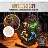 Harry potter - blason de poudlard - lampe avec baguettes de contrôle