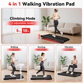 Sperax 4-in-1 walking vibratiepad, loopband voor thuis, trillingen, 0,3-6 km/u, voor thuis en op kantoor, loopband voor thuis met app, 400 W, geen montage nodig