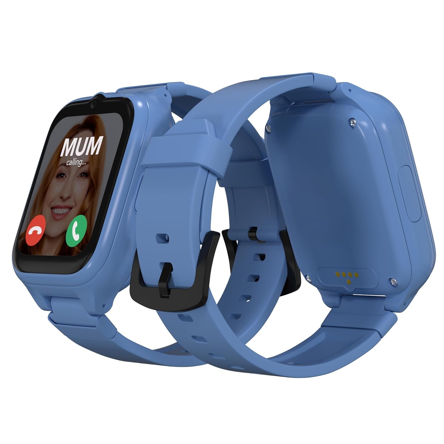 Moochies Connect All-In-One 4G Smartwatch-telefoon voor kinderen, touchscreen, video-/spraakoproepen, berichten, GPS, camera, ouderlijk toezicht, SOS-waarschuwingen, veilige zones, abonnement vereist