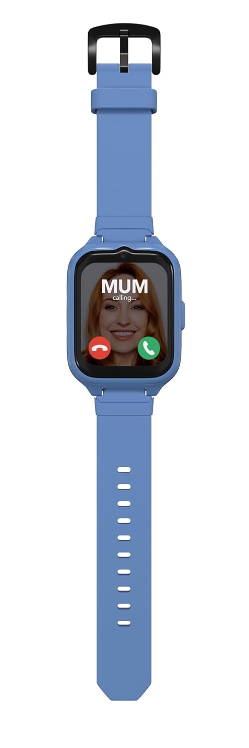 Moochies Connect All-In-One 4G Smartwatch-telefoon voor kinderen, touchscreen, video-/spraakoproepen, berichten, GPS, camera, ouderlijk toezicht, SOS-waarschuwingen, veilige zones, abonnement vereist