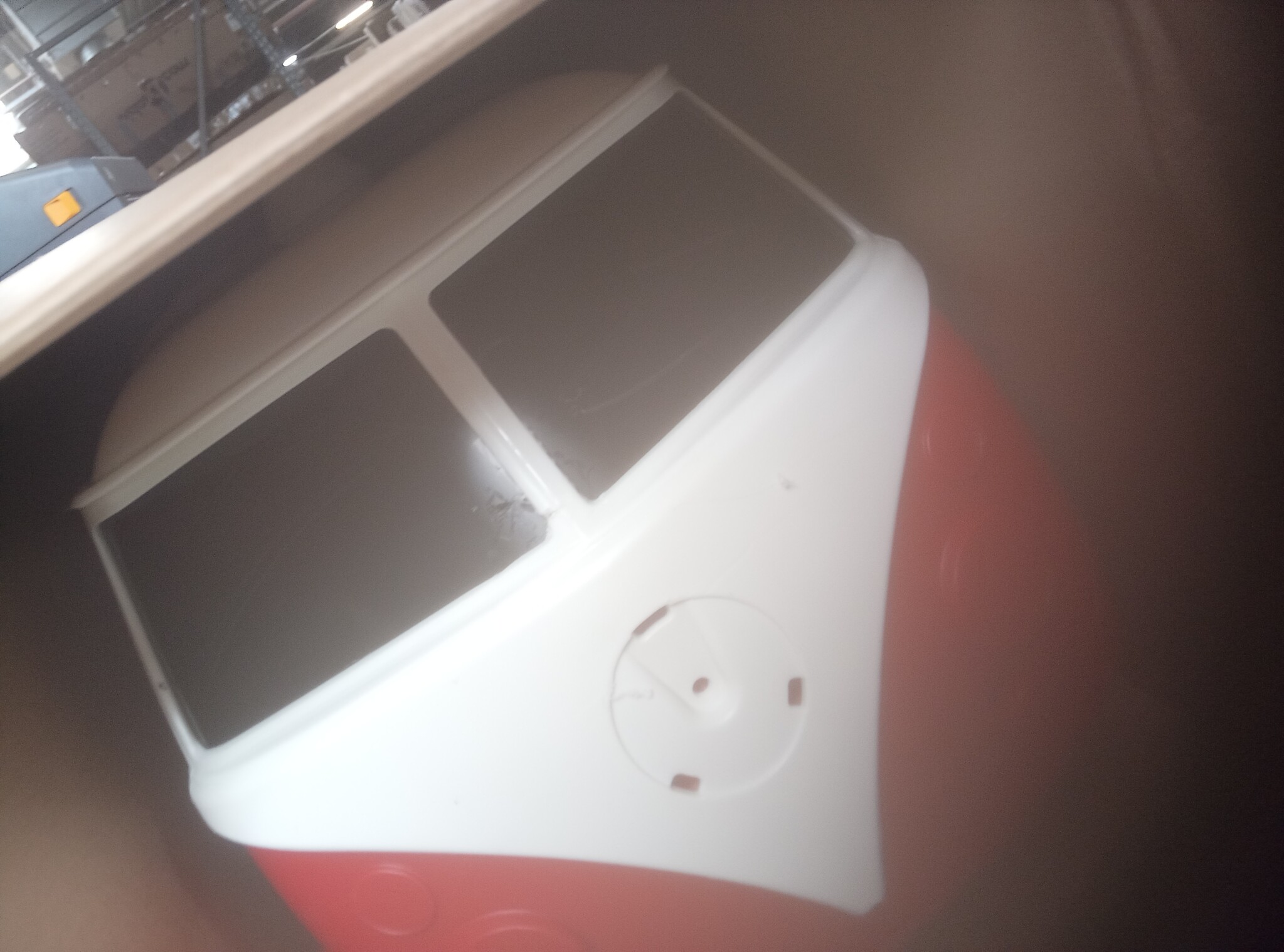 BIG Baby VW RIDE_ON_TOY (Red/White) - Children's Vehicle for Toddlers from 18 Months, Volkswagen T1, Slide Car with Whisper Tyres, Horn & Towing Hitch, Made in Germany
