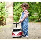 BIG Baby VW RIDE_ON_TOY (Red/White) - Children's Vehicle for Toddlers from 18 Months, Volkswagen T1, Slide Car with Whisper Tyres, Horn & Towing Hitch, Made in Germany