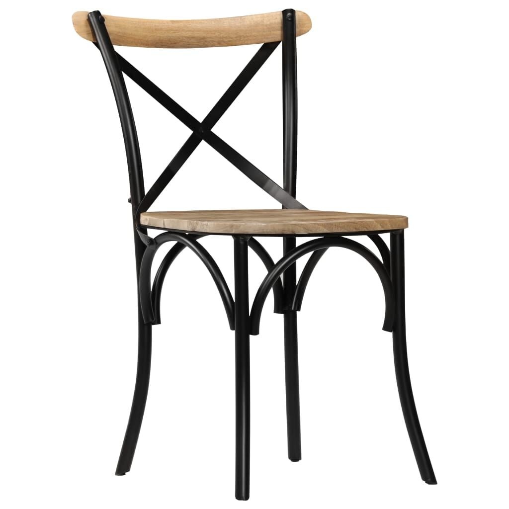 vidaXL Kruisstoelen 2 st massief mangohout zwart