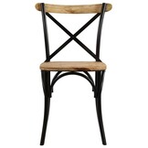 vidaXL Kruisstoelen 2 st massief mangohout zwart